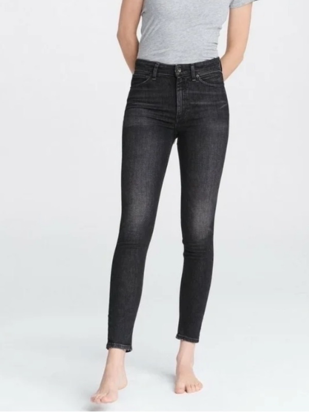 Rag & Bone Nina High-Rise Skinny Jeans Royal Oak Grey Denim Women’s Size 24